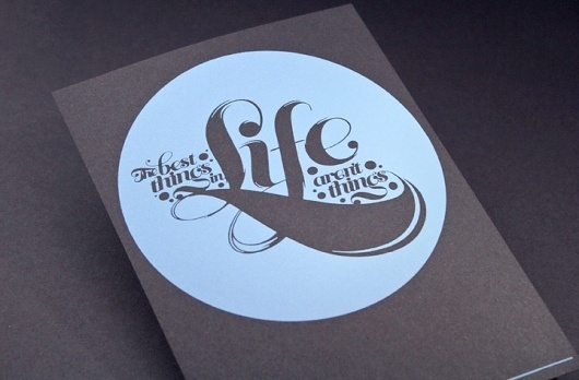 The Best Things | 55 Hi's | A Greetings Collective #circle #silkscreen #script #quote #print #retro #screen #blue #postcard