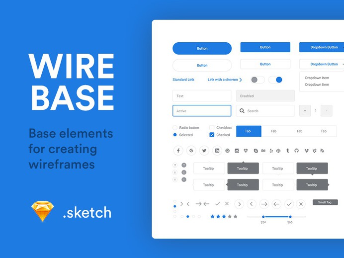 Wirebase Sketch UI Kit. Download it - https://www.thehotskills.com/sketch-app-ui-kits-free