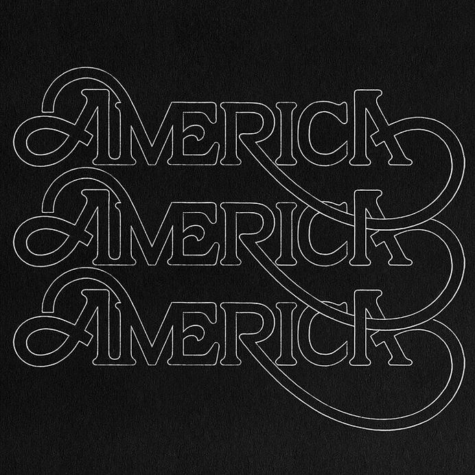 "America" - A stunning logotype design by @aka.dope! That white on black 😍👌🏼 #typographyinspired ✍🏼