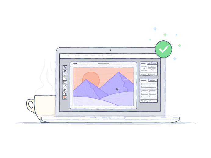 Mountain Photo Synced #macbook #icon #illustration #photoshop #coffee