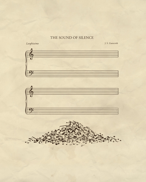 CJWHO ™ (The Sound of Silence by John Tibbott Gallery...) #creative #print #design #silence #illustration #sound #art #music #illo