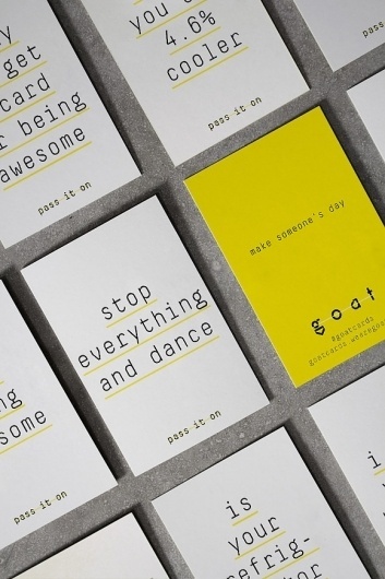 wearegoat.com » pass it on #design #cards #goatcards #typography