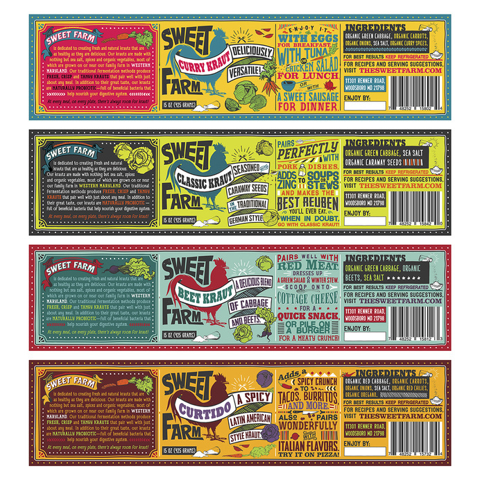 Sweet Farm Sauerkraut — The Dieline #packaging #type #label