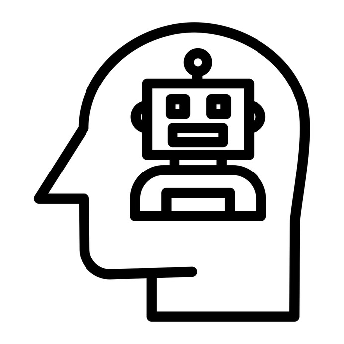 See more icon inspiration related to automaton, futuristic, AI, robotics, brain, artificial intelligence, robot, electronics, industry, education, user, head, gear, cogwheel, connection and technology on Flaticon.