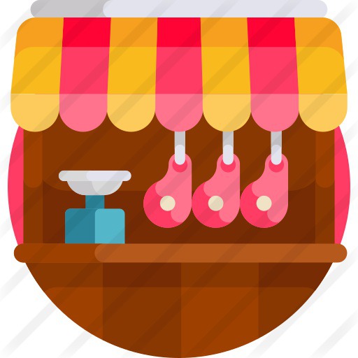 See more icon inspiration related to shop, butcher shop, food and restaurant, commerce and shopping, ham, butcher, architecture, pork, commerce, meat and food on Flaticon.