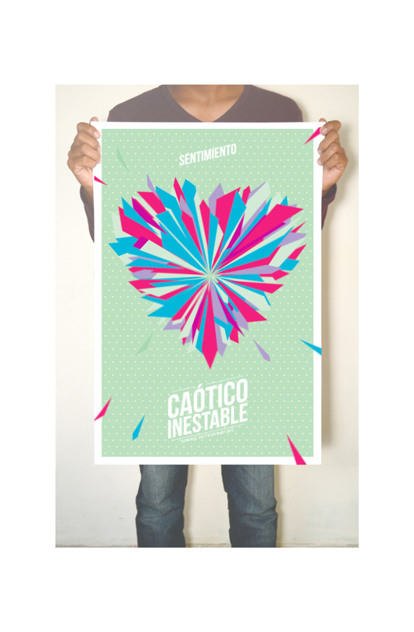 Chaotic, Unstable. on Behance #heart #dynamic #explosion #amor #print #design #color #full #poster #love