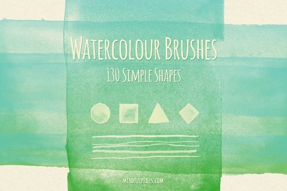 130 Simple Watercolour Brushes - Brushes