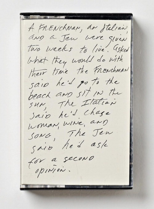 Richard Prince #cassette #hand-lettering #cover #jokes #typography