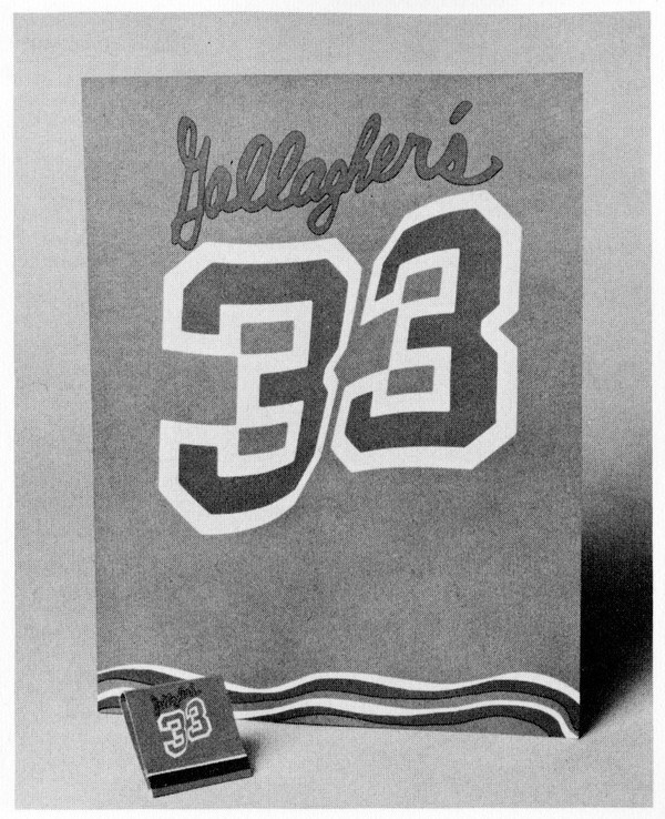 Gallagher's 33, menu, matchbook #aiga