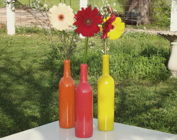 Homemade Wine Bottle Crafts #diy #craft #wine #bottle