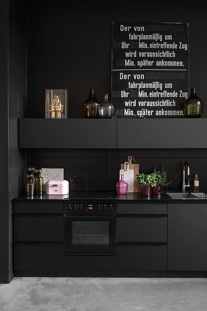 80 Black Kitchen Creative Designs - #design #kitchen #black #furniture #decor #interior #home