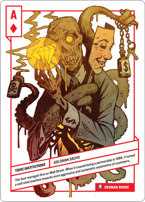 Ace of Diamonds, Goldman Sachs by Denman Rooke #cards #diamonds #doble face