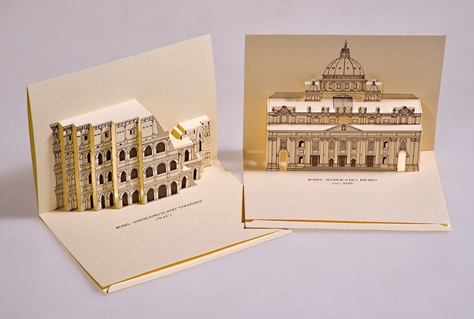 #3D #popup #kirigami #postcards of #Rome #Italy
