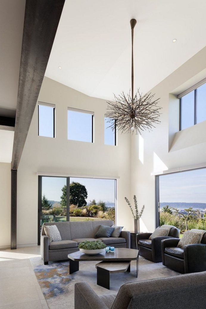 Open Floor Plan Home Featuring a Natural Palette of Steel, Concrete and Walnut 7