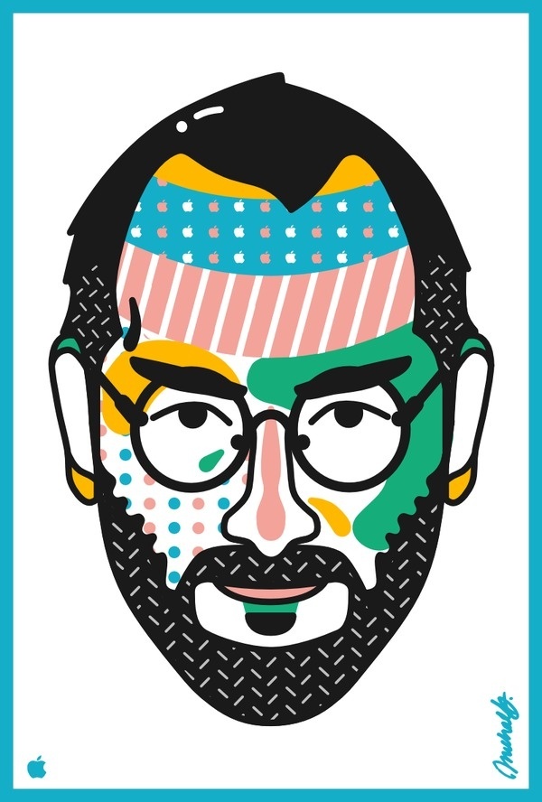 Jobs #steve #apple #pattern #pop #arnold #design #jobs #illustration #portrait #art #michael