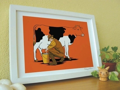 FFFFOUND! #milk #orange #cow