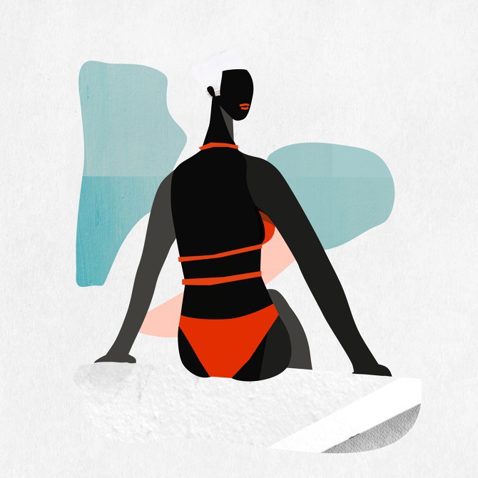 Le Riquiqui swim series illustration for Anabanana NYC