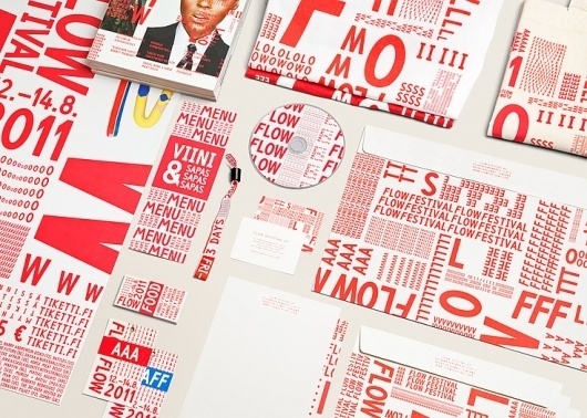 Tsto | Flow Festival 2011 #logo #branding #identity #white #red #stationary #festival #flow