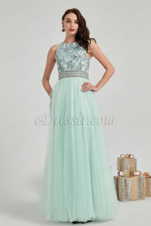 eDressit New Green Embroidery Tulle Ball Evening Dress (02202604)