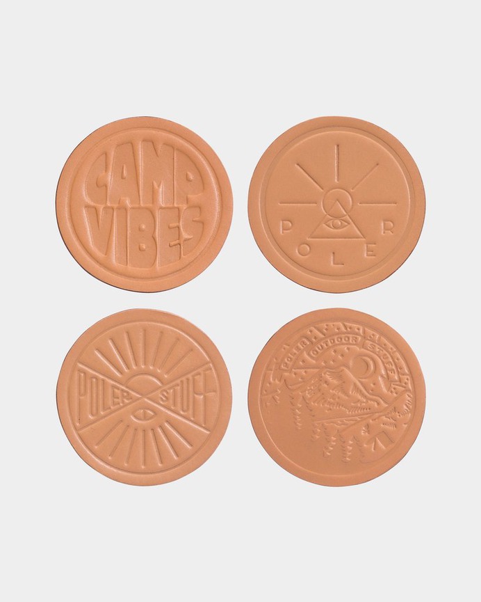 Poler Leather Coasters – Concrete Lodge