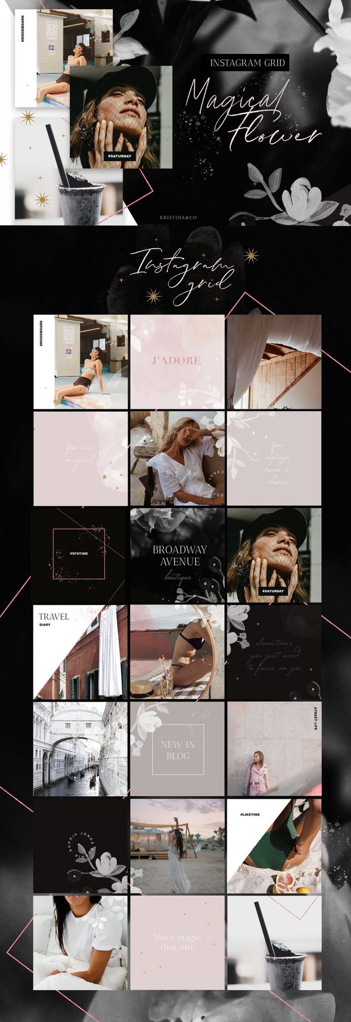 Instagram Grid & Stories template