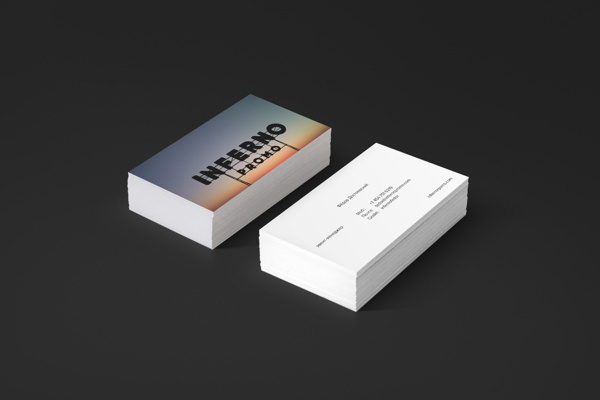 Inferno Identity on Behance #lettering #branding #sky #sign #mockup #stationery #color #card #black #identity #sunrise #gradient #shadow #hotel #logo #personal #typography