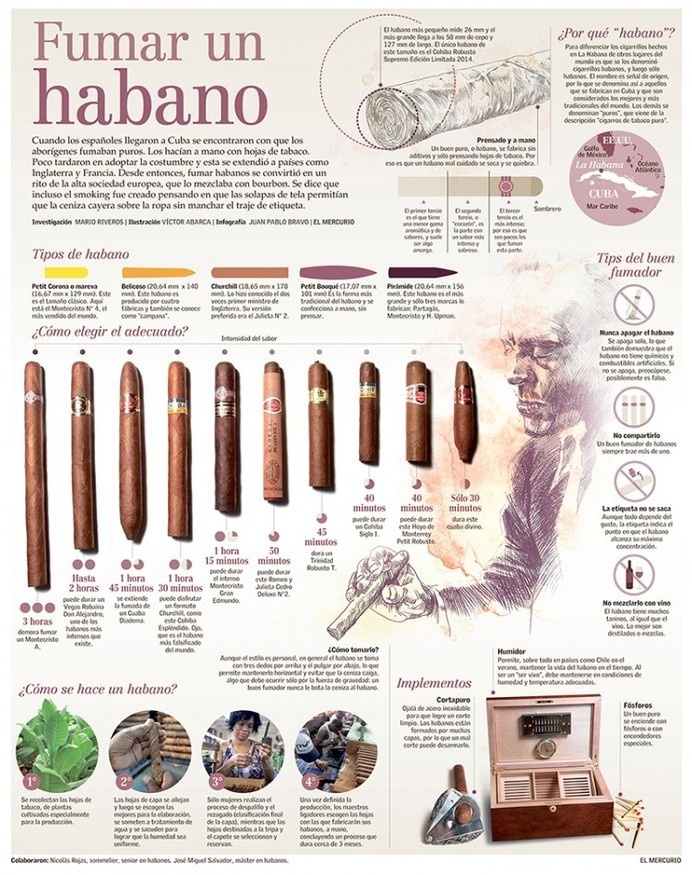 Infographic design idea #102: Smoking an Habano infographic