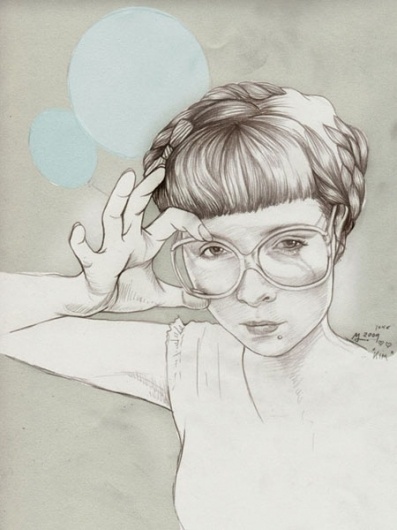 Martine Johanna #glasses #coloring #graphite #digital #illustration #paper #pastel