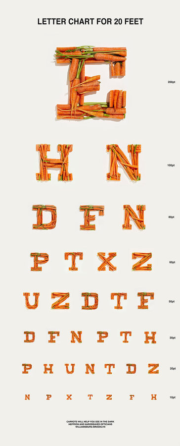 Carrot Eye Chart Neatorama #doctor #food #eye #type #fun #carrots #chart