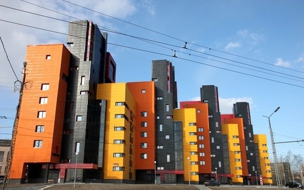 Petrozavodsk with modern bright apartments #bright #architecture #art #exterior #buildings