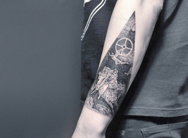 Amazing Darkest Tattoo Design by Placide Avantia #men tattoo #tattoos