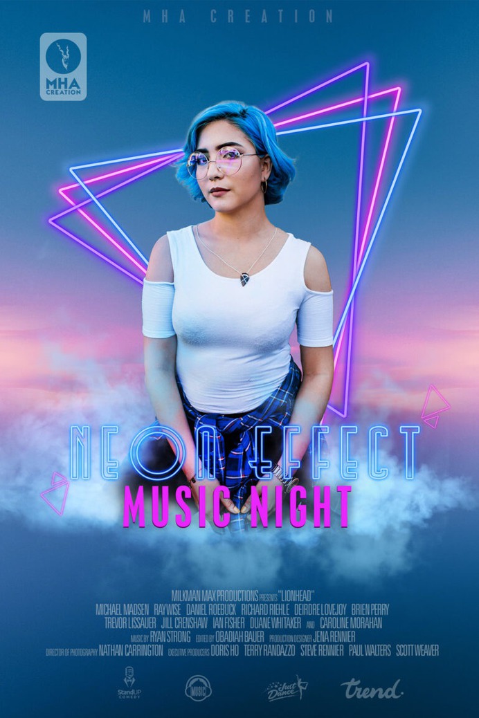 Music Night Neon Effect Poster Design By MHA CREATION