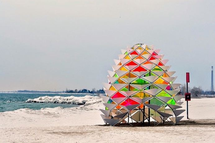 Beautiful eye catching snowcone in Toronto beach to warm up your winter. #design #product #modern #outdoot