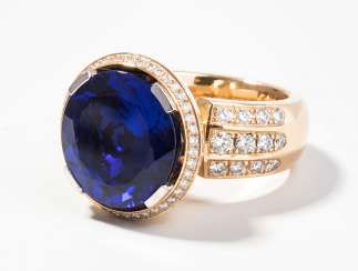 Tansanit-Brillant-Ring