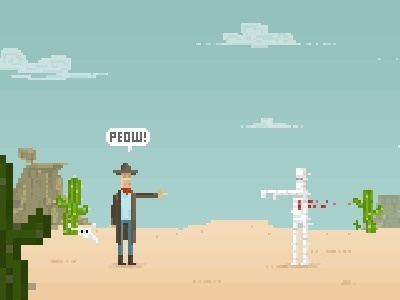 Peow #western #peow #pixel #cowboy #desert