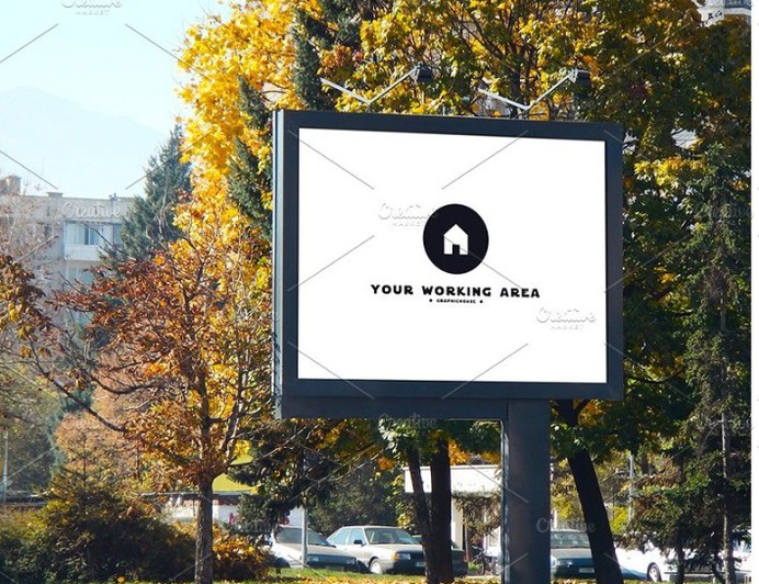 Urban Billboard Ad Mockup PSD