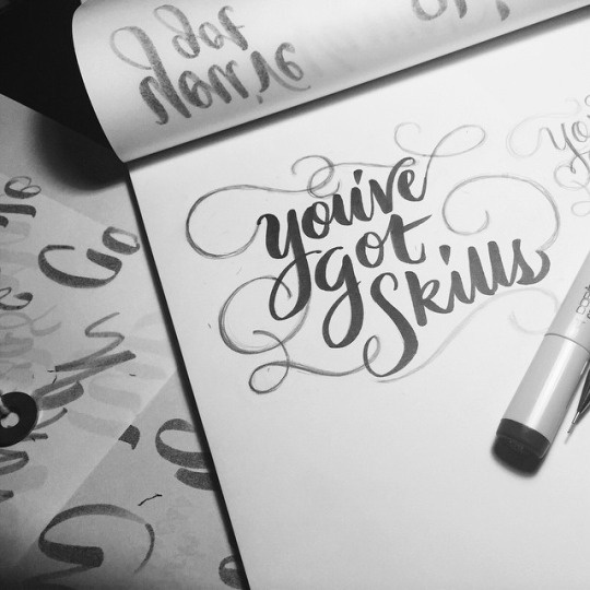You've Got Skills by Jordan Lyle @jamdownflava #flourish #lettering #script #hand #typography