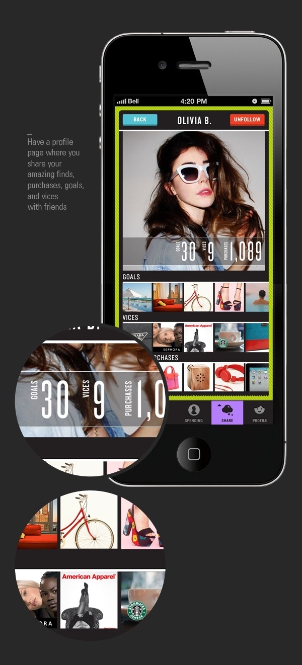 Vice iPhone App on the Behance Network #user #profile #sidorko #social #infographics #infographic #graphic #interface #buttons #iphone #info #app #network #finance #marina #layout #sharing #money #typography