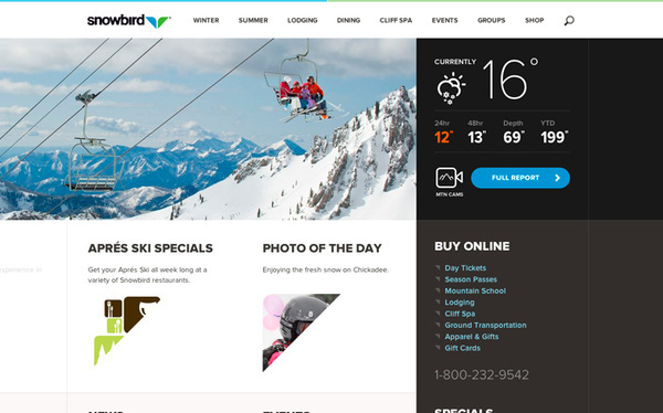 Snowbird Ski Resort #iteractive #web #ui #ski
