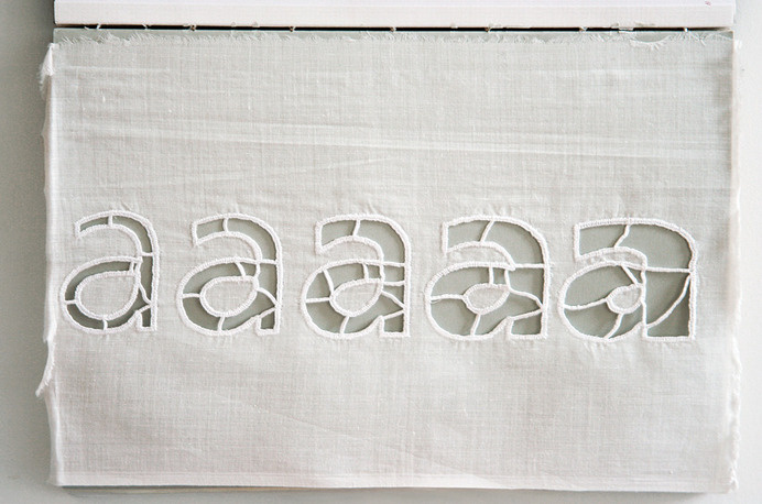 Handmade Type 2006/2007 - Evelin Kasikov – CMYK embroidery and Typographic Design – London #embroidery #typography #hand #made