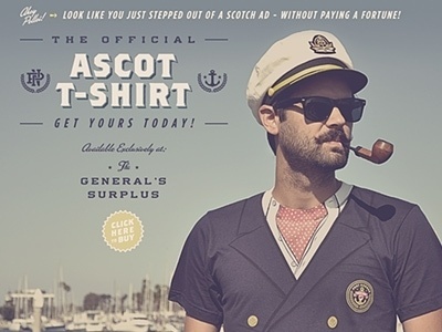 Dribbble - Ascot Tee by Alex Rinker #yachting #pipe #boat #anchor #typography