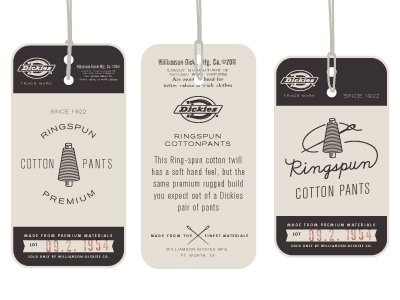 Dribbble - Dickies Ringspun by Dustin Wallace #apparel #texture #illustration #vintage #logo