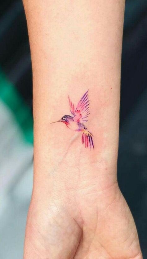 Watercolor Hummingbird, Colorful Cute Bird' Sticker | Spreadshirt