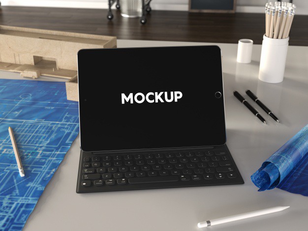 Ipad with keyboard on desktop mock up design Free Psd. See more inspiration related to Mockup, Design, Template, Office, Web, Website, Mock up, Ipad, Templates, Keyboard, Website template, Desktop, Mockups, Up, Web template, Realistic, Real, Web templates, Mock ups, Mock and Ups on Freepik.