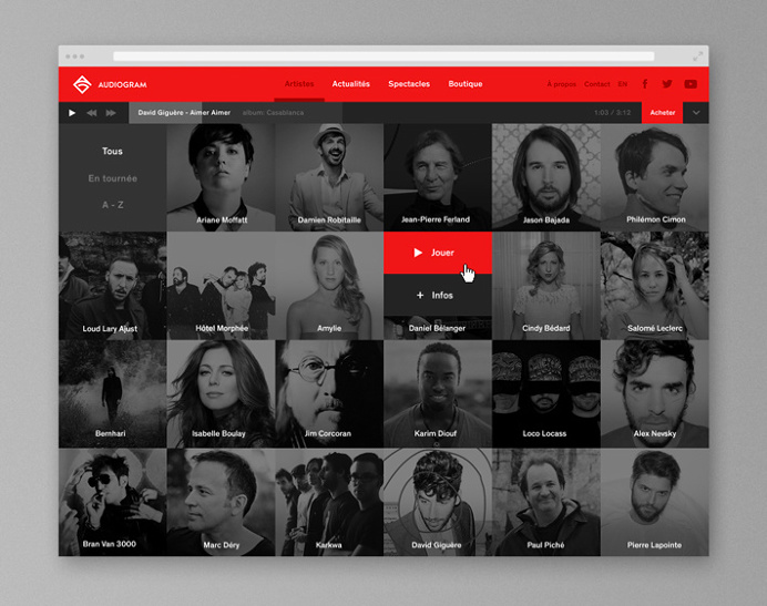 Audiogram by Philippe Gauthier and DeuxHuitHuit #website #web