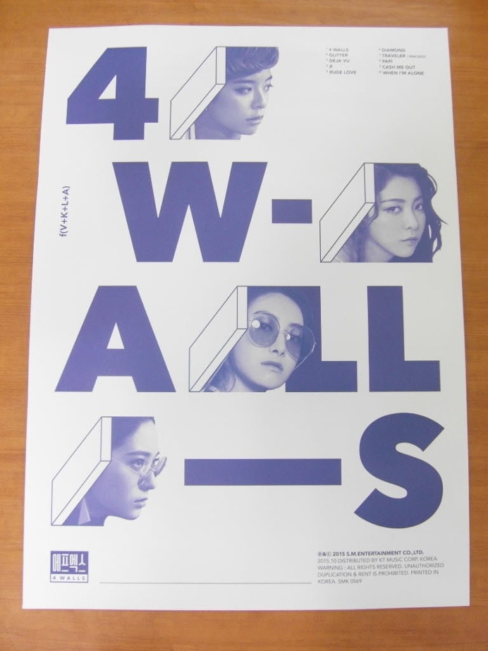 F (x) - 4 Paredes (versión A) [oficial] K-pop de cartel * Nuevo * Fx | eBay