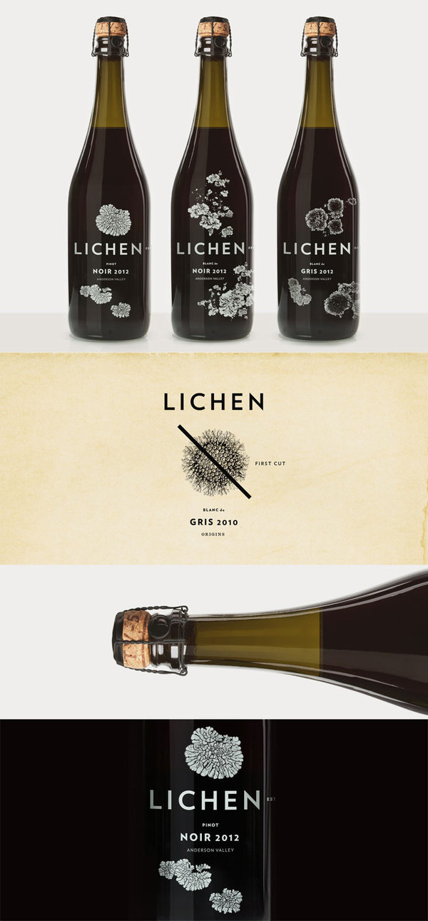 Lichen #typography #packaging #wine #bottle