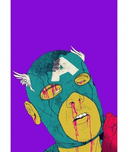Superheroes_Boneface_4.jpg 600×707 pixels #blood #america #illustration #captain