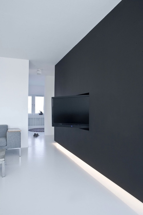minimalistisch. #interior #tv #white #black