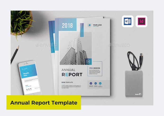 The Annual Report Template with 18 Pages by Creativity-Design
